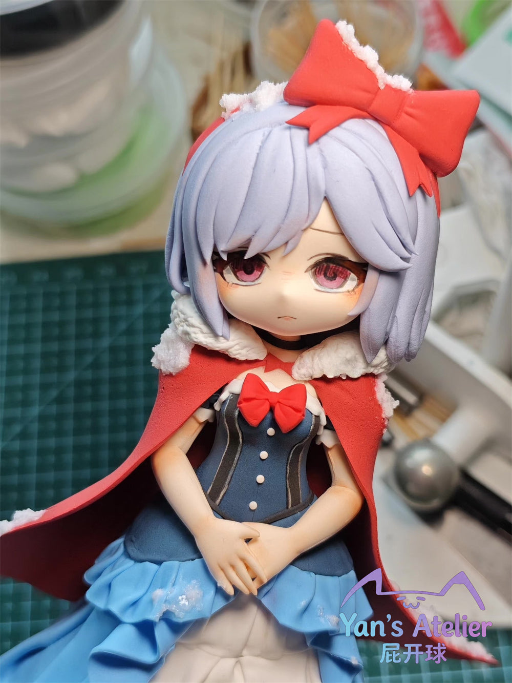 18cm Black Souls 2 Snow White Handmade Clay Model with Dust Cover
