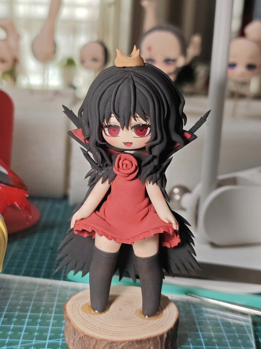 10cm Black Souls 2 Lorina Handmade Clay Model with Dust Cover