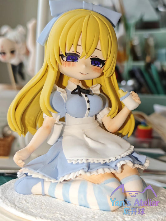 10cm Black Souls 2 Alice Handmade Clay Model with Dust Cover
