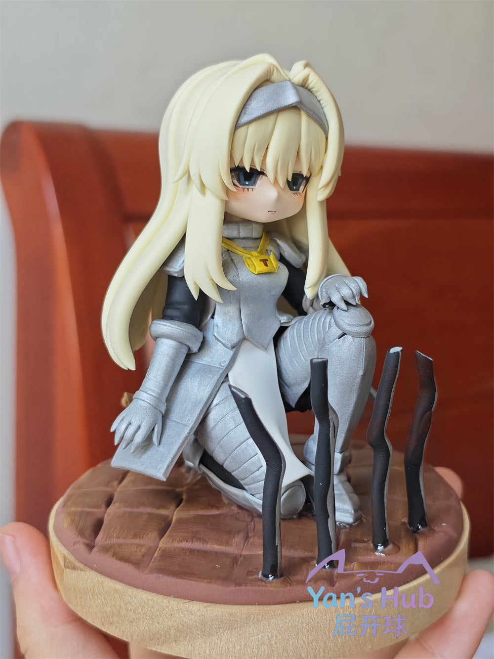 15cm Black Souls 2 Joan Of Arc Handmade Clay Model with Dust Cover
