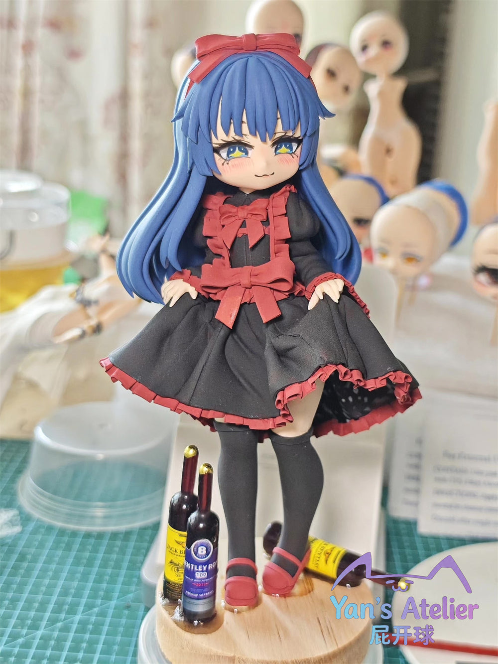 18cm Black Souls 2 Mabel Handmade Clay Model with Dust Cover