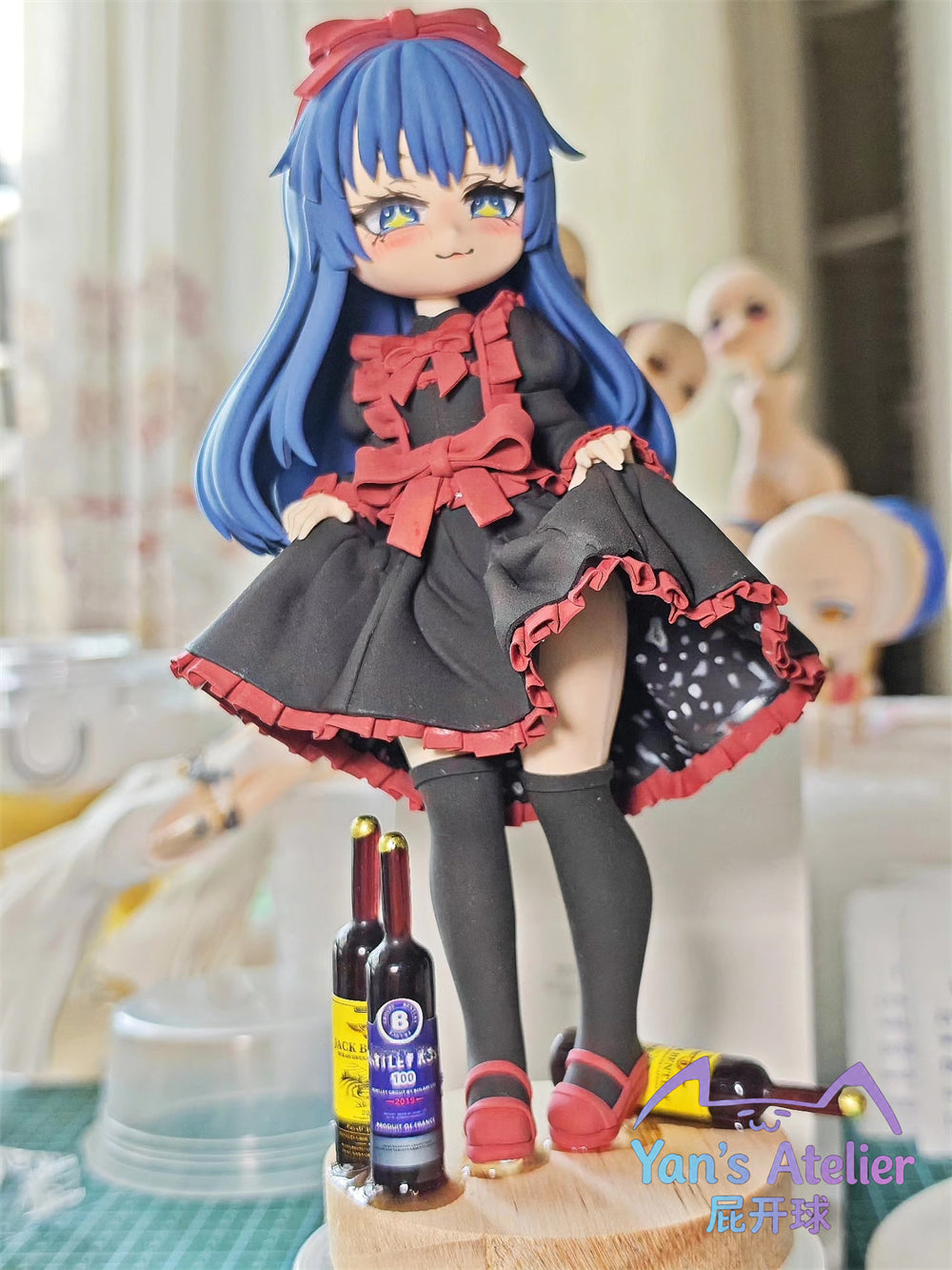 18cm Black Souls 2 Mabel Handmade Clay Model with Dust Cover