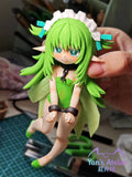 16cm Black Souls Leaf Handmade Clay Model With Dust Cover