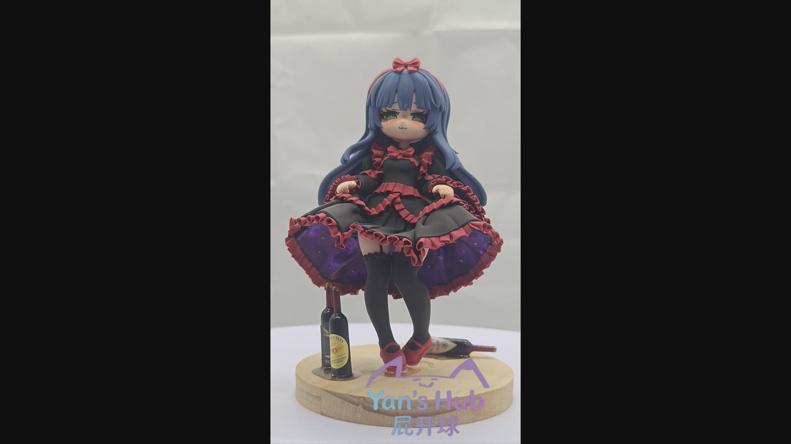 18cm Black Souls 2 Mabel Handmade Clay Model with Dust Cover